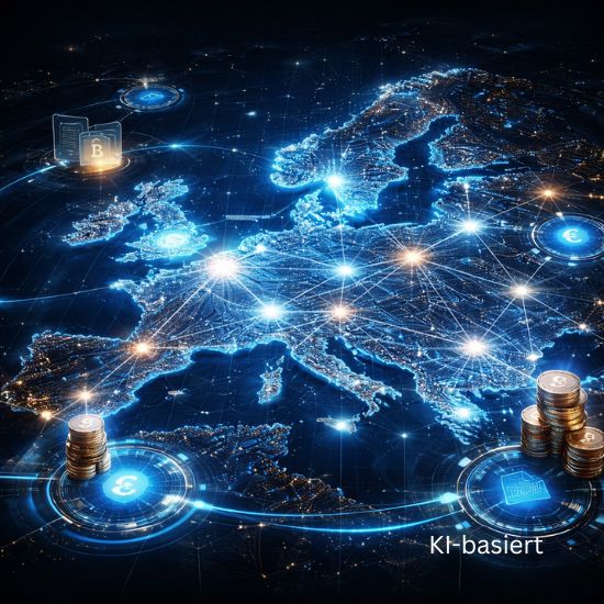KI-Illustration Vernetzung Europa
