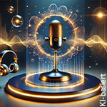 goldenes Microphon, Kopfhörer, Aufnahme-Symbol